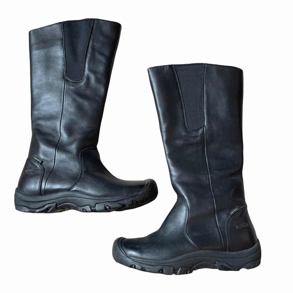 Keen Black Leather Tall Waterproof Boots Size 9